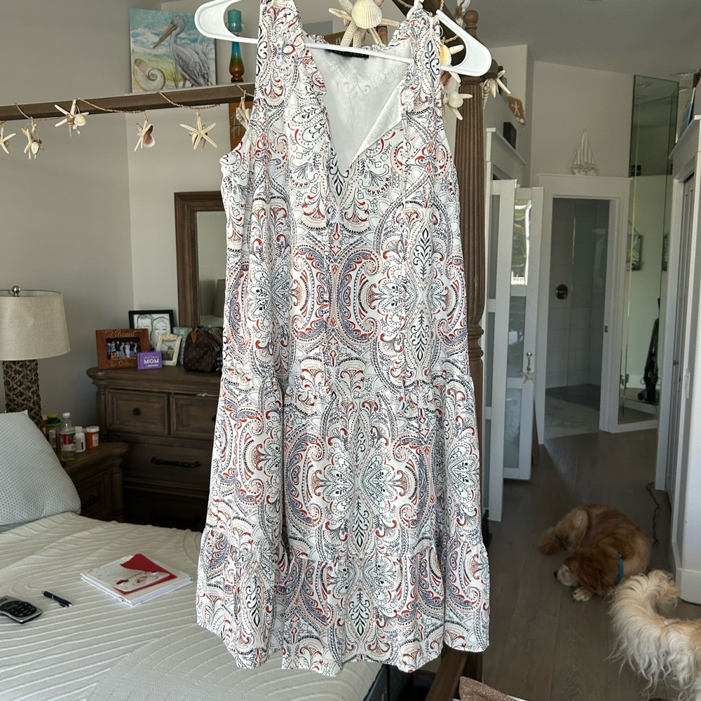 Sanctuary Paisley Print Dress in Navy & Orange - Picture 11 of 12